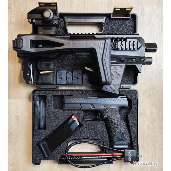Pistolet CZ P-10 C - Cal. 9x19 + MICRO RONI - Mallette, 2 chargeurs (Occasion)