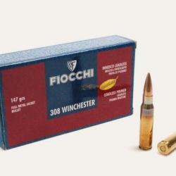 Cartouches Fiocchi c/.308 win fmj - 147 grains