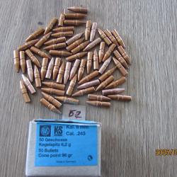 Ogives Kelgelspitz -KS de 96 grains calibre 6mm -243 winchester