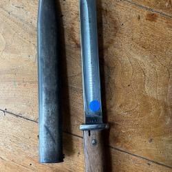«?Baïonnette Mauser 98 régimentaire ? Modèle réglementaire avec fourreau, pièce d?époque?»