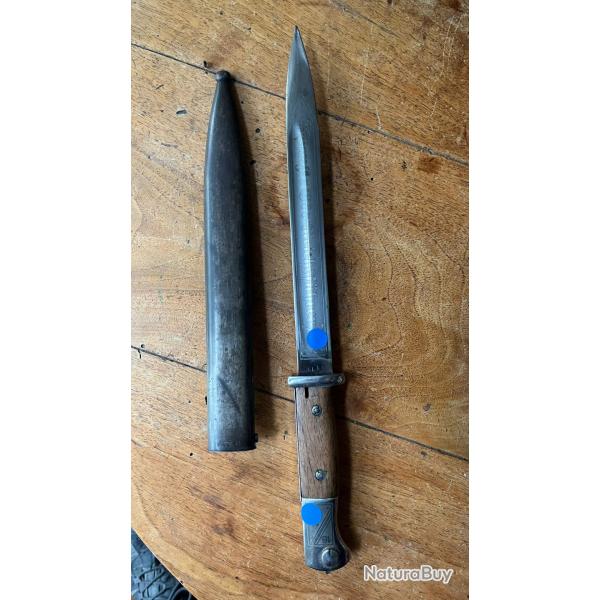 ?Baonnette Mauser 98 rgimentaire ? Modle rglementaire avec fourreau, pice d?poque?
