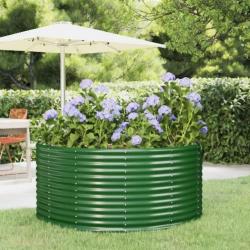 Lit surélevé de jardin Vert 140x140x68cm Acier enduit de poudre