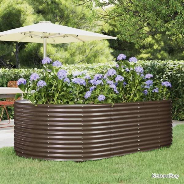 Lit surlev de jardin Marron Acier enduit de poudre