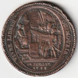 Pièce de Monnaie FRANCE  (MONNAIES DE CONFIANCE) Monneron de 5 sols au serment 1792 recherchée