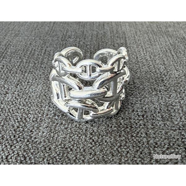 Herms - Bague Chane d'ancre Enchane - grand modle - HERMES - taille 52