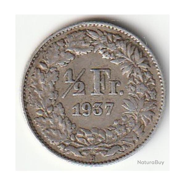 Pice de Monnaie Suisse  franc Helvetia debout argent 1937