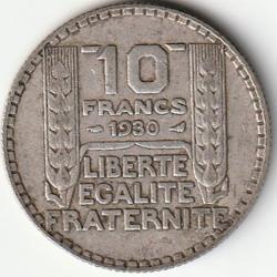 Pièce de Monnaie France 10 francs Turin Argent 1930
