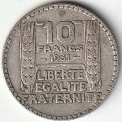 Pièce de Monnaie France 10 francs Turin Argent 1931