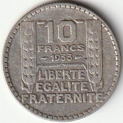 Pièce de Monnaie France 10 francs Turin Argent 1933