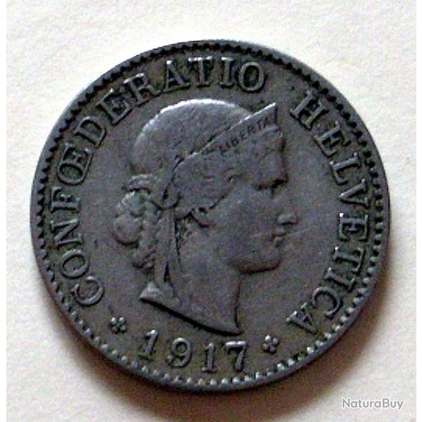 Suisse, trs rare monnaie 5 c de 1917