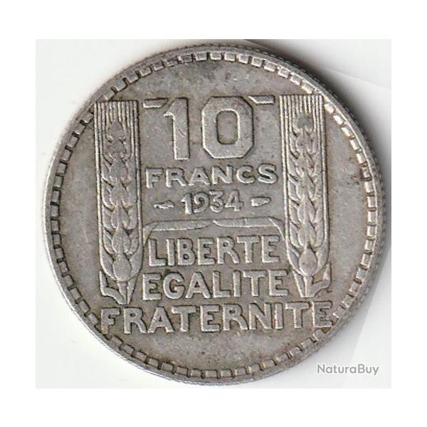 Pice de Monnaie France 10 francs Turin Argent 1934