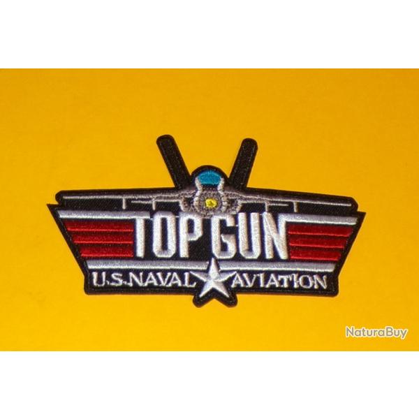 TISSU PATCH : TOP GUNU.S NAVAL AVIATION , LONGUEUR10CM , BON ETAT VOIR PHOTO . POUR TOUT RENSEI
