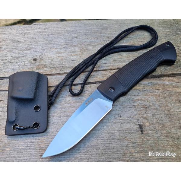 Couteau de poche noir Walther FFK 440C G10 avec tui Kydex