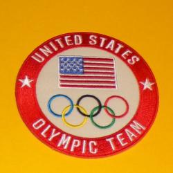 TISSU PATCH :  UNITED STATES , OLYMPIC TEAM  , DIAMETRE 9 CM , BON ETAT VOIR PHOTO . POUR TOUT RENSE