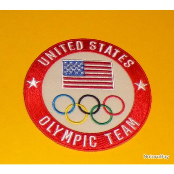 TISSU PATCH : UNITED STATES , OLYMPIC TEAM  , DIAMETRE9CM , BON ETAT VOIR PHOTO . POUR TOUT RENSE