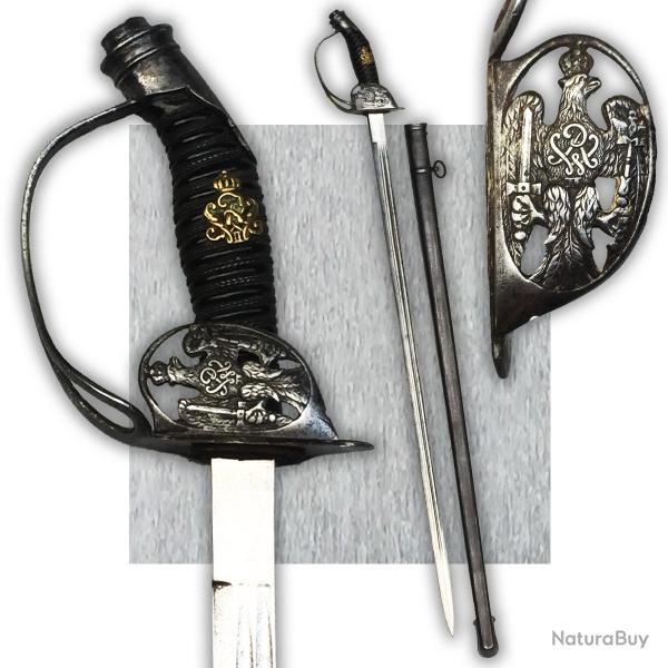 RARE & BEAU SABRE PALASH D'OFFICIER PRUSSIEN LAME BRILLANTE M1889 WW1 KAISER ORIGINAL #2