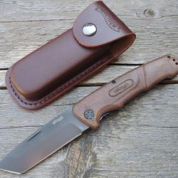Couteau pliant Walther BWK 4 en acier 440C, couleur noyer