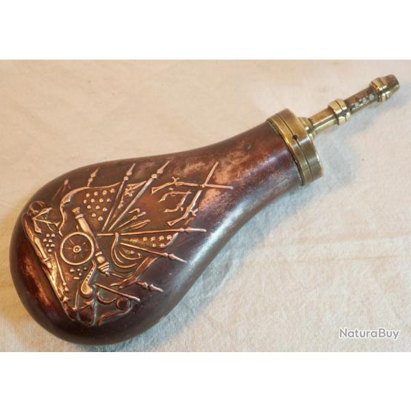 Poire  poudre guerre de scession ct Nordiste en cuivre EUROMANUFACTURE France - REF COU24POI001