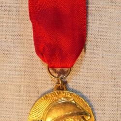 Médaille dorée 14-18 Calvados 11 novembre 1968 à ruban rouge - ref BRA25MED001