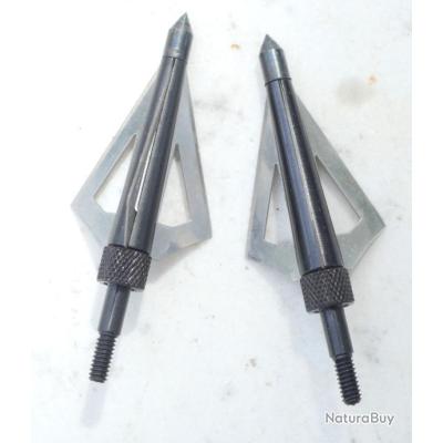 24 Pointes De Flèche En Acier Allié 100 Grains - Filetage 8-32 - Pour Tir à L'arc - Diamètres 7,08 à 7,6 Mm