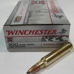 lot 2 boites de  20 cartouches  de calibre 300 Winchester Magnum Power point , 180 grains