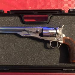 Vend Revolver 1860 Army Acier Gravé et Quadrillé cal 44 PN Neuf + accessoires