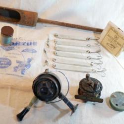 lot de pèche - en l'état - lot moulinet mouche et divers