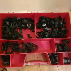 Lot de montage lunette ,optique anneaux , pivots, eaw