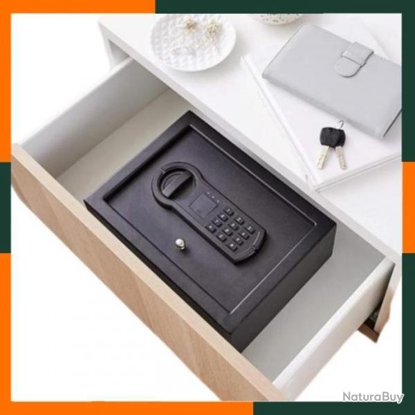 Coffre-fort arme de poing pour tiroir - Arme de poing -  Protection d'objets prcieux - Acier - Noir