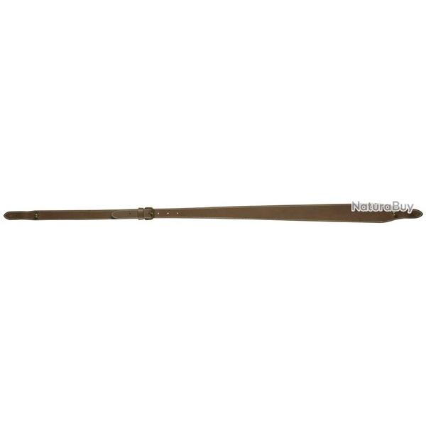 BRETELLE PLATE PISTEURS CUIR MARRON AVEC RENFORT