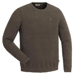 Pull Col Rond Coton Marron Värnamo Pinewood - 3XL
