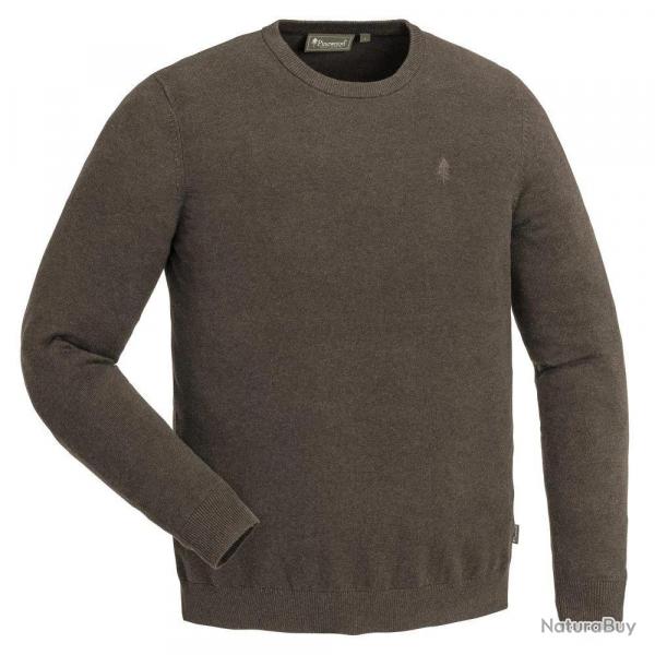 Pull Col Rond Coton Marron Vrnamo Pinewood - 3XL