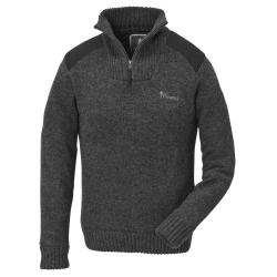 Pull Tricoté Demi Zip Gris pour Femme Hurricane Pinewood