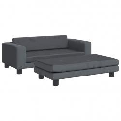 Lit pour chien panier canapé confortable avec extension foncé 100 x 50 x 30 cm velours Dark gris 02