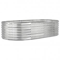 Jardinière bac lit surélevé plantes fleurs terrasse jardin de jardin acier enduit de poudre argenté