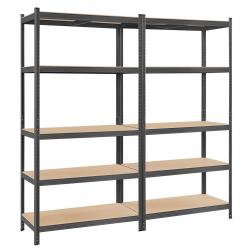 Étagère charge lourde métallique 200 x 100 x 50 cm 5 niveaux charge totale 875 kg (175 kg/niveau) é