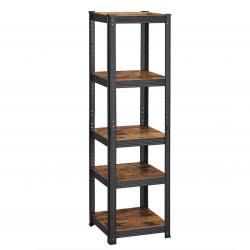 Étagère charge lourde à 5 niveaux 150 x 37 x 37 cm capacité 400 kg (80 kg/niveau) style industriel