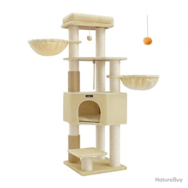 Arbre à chat grand et stable avec tapis chaud auto-toiletteurs poteaux à griffer niche hamacs plate