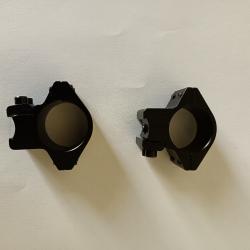 2 colliers pour lunette de visée