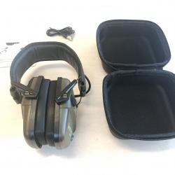 Enchère a partir de 1 euros casque antibruit électronique impact sport avec housse de rangement kaki
