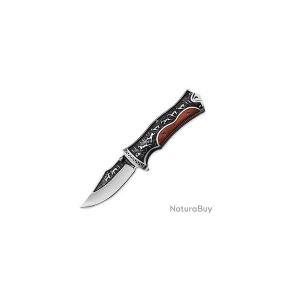 Couteau marron de Poche Viking Pliant d'Extrieur Grav enchre