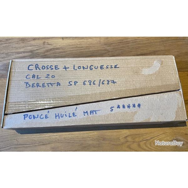 Crosse + longuesse noyer 5 ***** BERETTA Silver Pigeon pour 686 et 687 en cal 20 (droitier) neuf