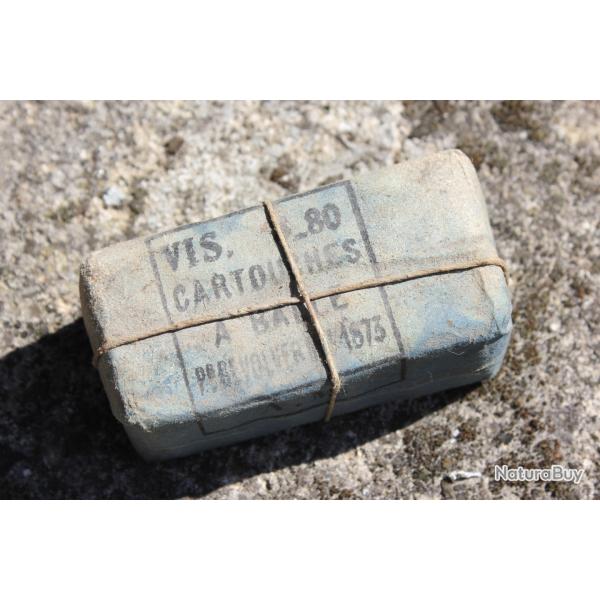Trs rare paquet de trois paquets de cartouches Mle 1873 dat 1880 & intact - 1 Euro sans rserve!!