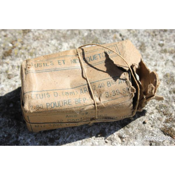 Paquet de 12 cartouches Lebel Mle 1886 sur clips Berthier