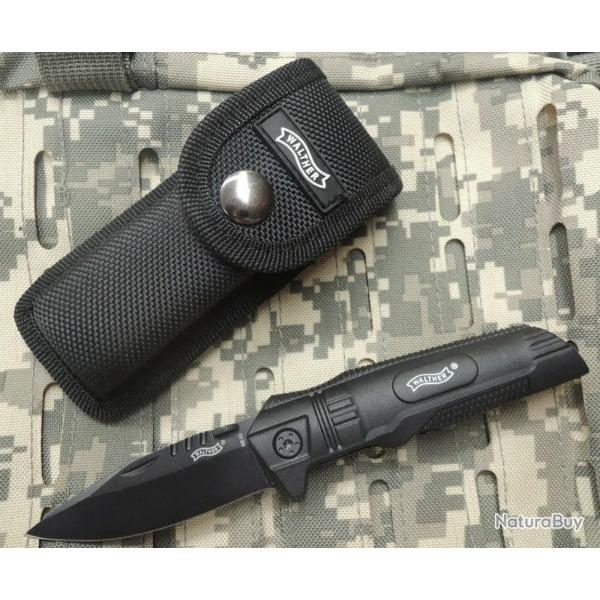 Couteau de poche Walther SCK Sub Companion Knife, acier 440C + tui en nylon