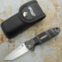 Couteau de poche Walther STK, acier 440, étui en nylon