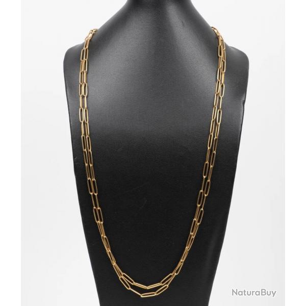 Trs long sautoir or jaune 18 carats - maille intemporelle - 144 cm - collier