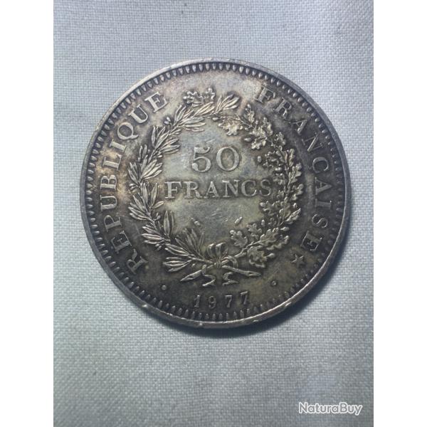 Pice 50 Francs Hercule 1977 - Argent 900 - Collection