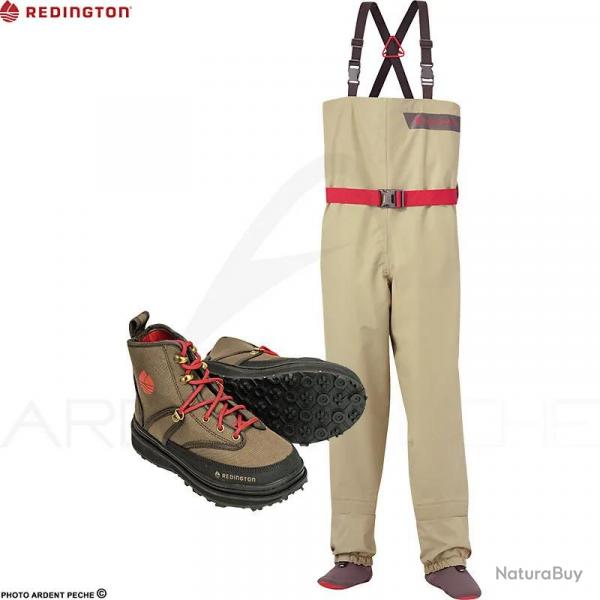 Pack waders REDINGTON enfant Crosswater youth Grain + chaussures caoutchouc Taille 2 (32-35)