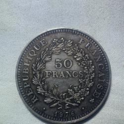 Pièce 50 Francs Hercule 1976 - Argent 900 - 27g argent fin